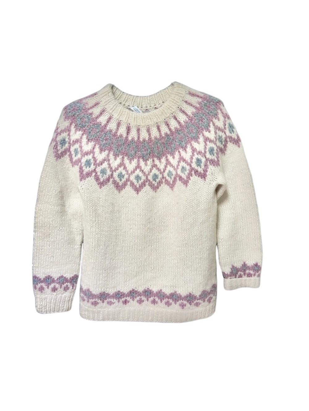 HAND-KNIT Icelandic Íslenskur Heimilisidnaður Sweater Small Vintage 1980s NWOT - Picture 3 of 6